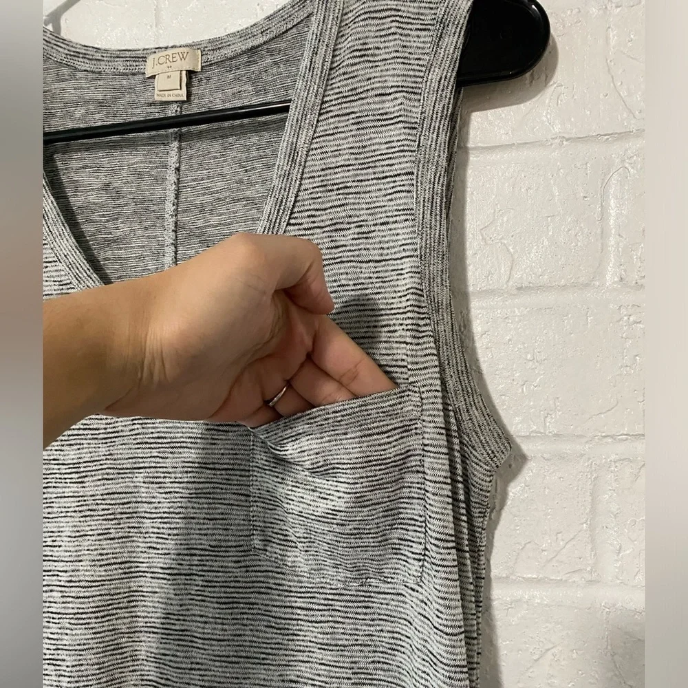 J. Crew Striped Gray Tank Dress